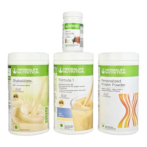 HERBALIFE Weight Loss Combo Formula 1 Shake Mix Kulfi Flavor With Protein Powder and Shake Mate Vanilla Flavor With Afresh Energy Drink Mix Tulsi Flavor(1450 GM)