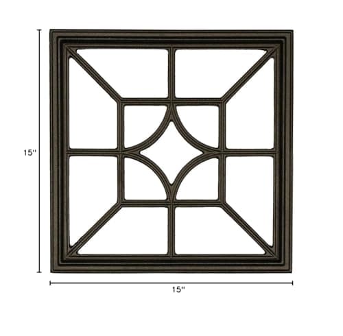 Nuvo Iron Decorative Insert, 15'' Square - Black, Aluminum, for Fencing, Gates, Home, Garden