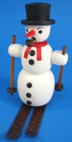 Mini Snowman Skis Smoker Red Made in Germany