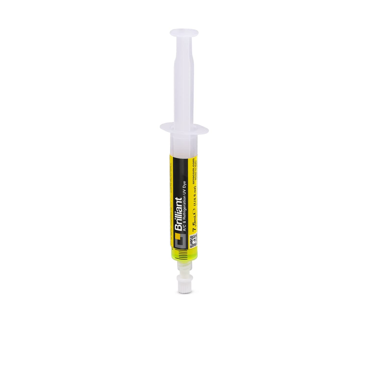 Errecom Brilliant - 7,5 ml, Tracciante Fluorescente UV per individuare Perdite di Gas Refrigerante negli Impianti di Climatizzazione e Refrigerazione (adattatori non inclusi)