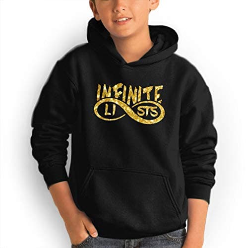 Infinite~Lists Kid's Fashion Hoodies Custom Pulloversr Black