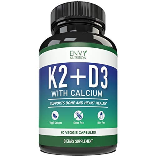 K2 D3 with Calcium Supplement - Bone Health Vitamin for Men and Women - Support Mobility, Immunity, Strength, and Vitality - Enhanced Absorption with BioPerine - 30 Day Supply - 60 Capsules