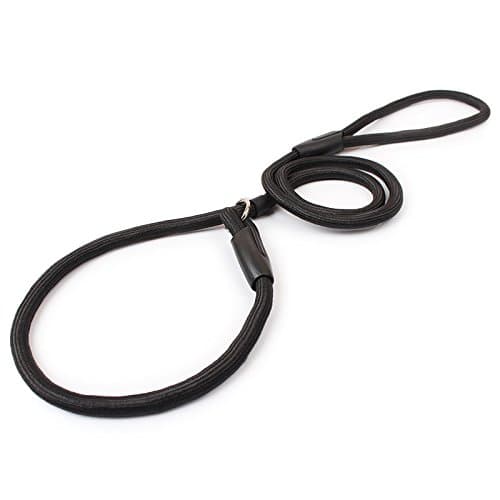 Gefryco Nylon Rope Dog Whisperer Style Slip Training Leash Lead and Collar (Black)