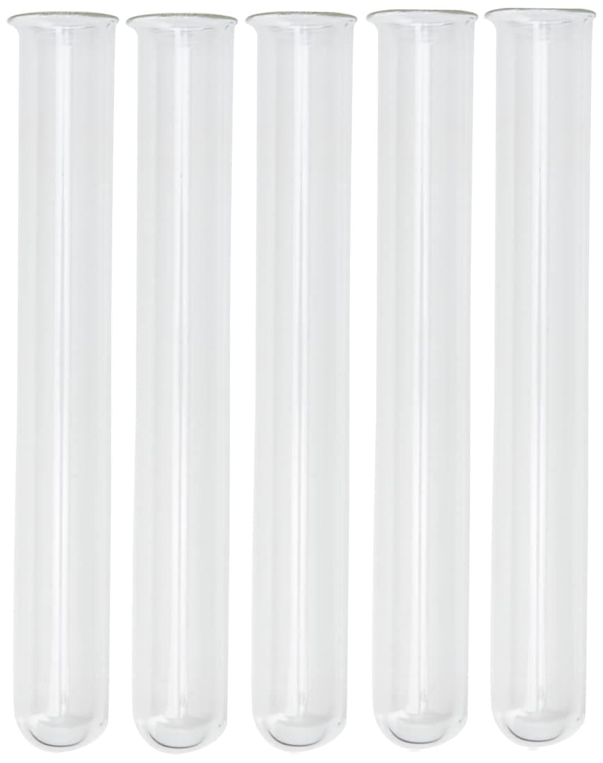 Borosilicate Glass Test Tubes with Rim 125MM x 16MM (Pack 5)