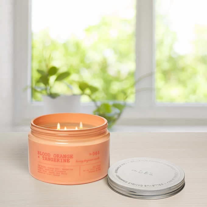 Bellevue Luxury Candles| 4 Wick | 40 Ounce | Soy Blend with Pure Essential Oils | Lid Included (Blood Orange & Tangerine)