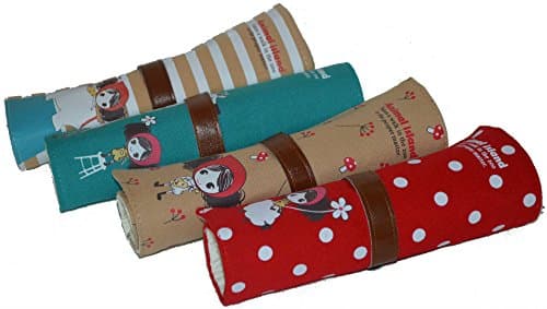 Raveling Rebecca Fabric Roll-up Crochet Hook Case (Tan Bear)