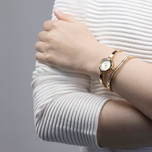 Spirit Women's Analog Quartz Watch with Alloy Steel Strap ASPL158, Pale Gold, strap