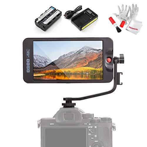 Osee T5 5.5" Full HD 4K HDMI 3D LUT Field Monito for DSLR or Mirrorless Camera Small Full HD 1920x1080 Support 4K Signal Input Include Tilt Arm+ Battery Pack for Sony NP-F550+ LCD Battery Charger