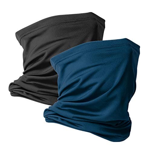 VULKIT 2 Pack Neck Gaiter Face Mask Scarf Reusable Bandanas Tube UV Protection Balaclava Outdoor Sport for Men and Women