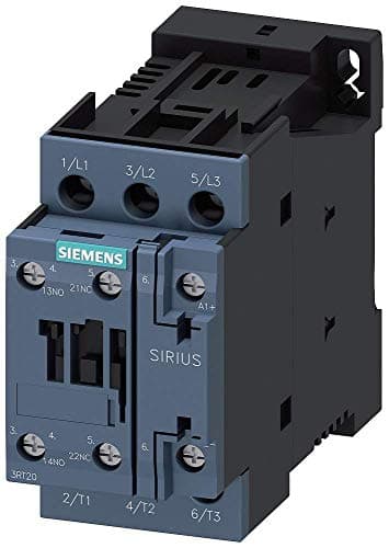 Siemens 3RT20261BB40 IEC Magnetic Contactor, 24VDC, 3 Pole, 25 Amp, 1NO+1NC, Size S0, Screw Terminal