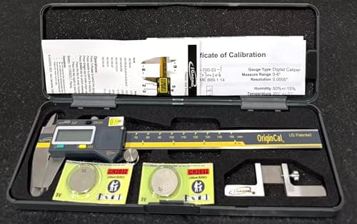 iGAGING Absolute Origin 0-6" Digital Caliper, IP54 Stainless Steel, SPC/USB Output Port, Fraction Reading, Depth Base, Case, Manual, Battery
