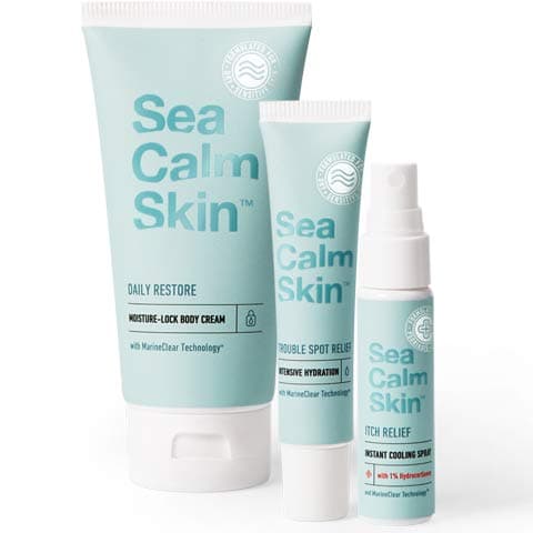 Targeted Relief System 3-Piece Kit – Itch Relief Instant Cooling Spray, Trouble Spot Relief Intensive Hydration, Daily Restore Moisture-Lock Body Cream – for Eczema & Psoriasis