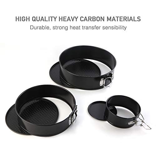 TOMORAL Cake Tin Set,Nonstick and Leakproof 3 Pieces (4"/7"/9") Cake Pan/Springform Cake Tin/Cheesecake Pan Set with Removable Bottom