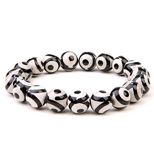 eletout Handmade 10mm Round Natural Semi Precious Gemstone Beaded Stretch Solid Color Bracelets