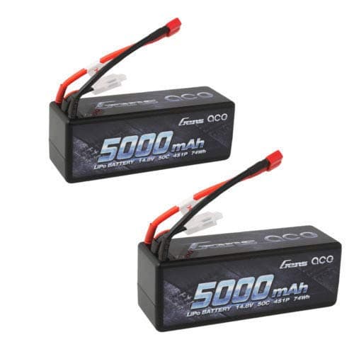2 Pack Gens ace 5000mAh 14.8V 50C 4S HardCase Lipo Battery Deans for 1/8 1/10 Buggy LOSI ASSOCIATED OFNA