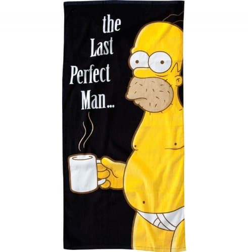 Simpsons Bath Towel/Hand Towel Homer Simpson 75 x 150 cm black