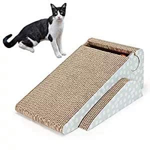 PetEnjoy Cat Scratching Post Kitty Scratch Pad Pet Scratcher Cardboard Lounge Bed Puppy Dog Toys with Cat Bell(Triangle)