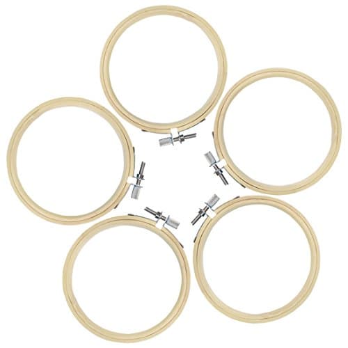 Pistha Embroidery Hoops, 12pcs 4inch (10cm) Round Bamboo Circle Cross Stitch Hoop Ring Quilting Needlecraft Needlework Circle Set for DIY Art Craft