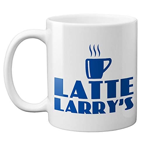Latte Larry's Coffee Shop - Cafe Mocha Joe's Spite Store Cappuccino Scones Espresso Curb LD Larry David TV Show 15oz. Coffee Mug
