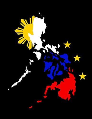 Filipino Notebook - Philippine Map with Stars and Sun Journal for Filipinos: 120 Pages 8.5' X 11' Large Letter Size