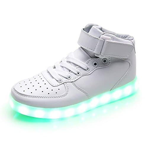 OneWalker™ Super Nova Hover LED Shoes - LED Shoes for Men & Kids - 7 Static & 3 Dynamic Color Modes, 1 Strobe Mode - Light Up LED Fashion Sneakers (Charger Included) White 45