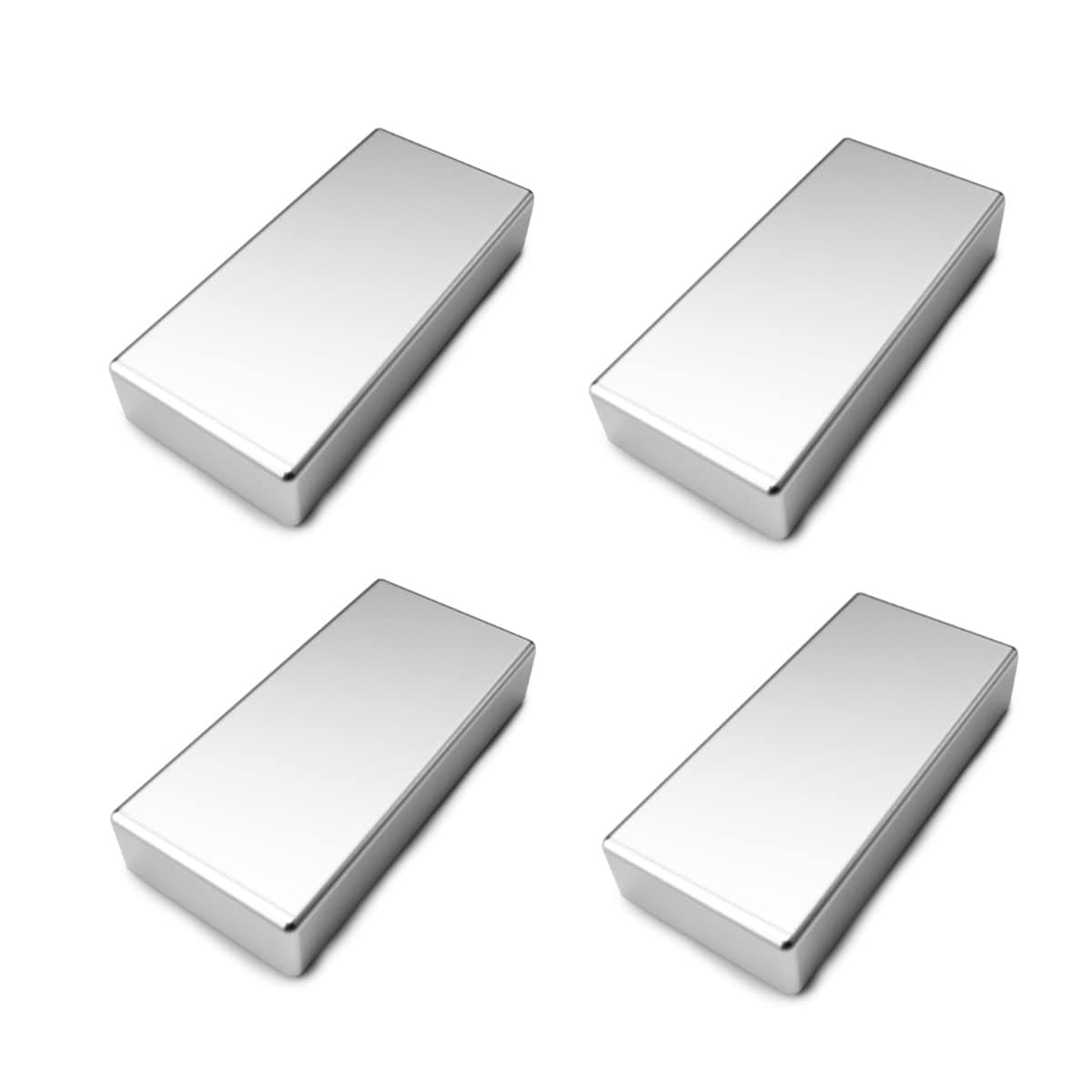 4 PCS Powerful N52 Neodymium Bar Magnets, Rare Earth Rectangular Magnets, 1.97 x 1 x 0.4 Inch