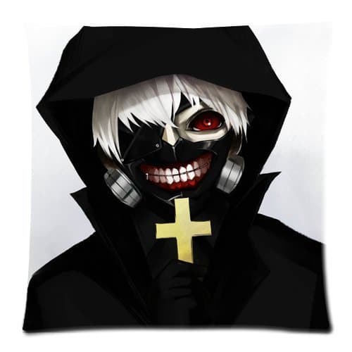 Soft Cotton Home Bedding Pillowcase Cushion Covers Standard one Side 18x18-Print Horror anime Tokyo Ghoul Cartoon For Boys Photos-2