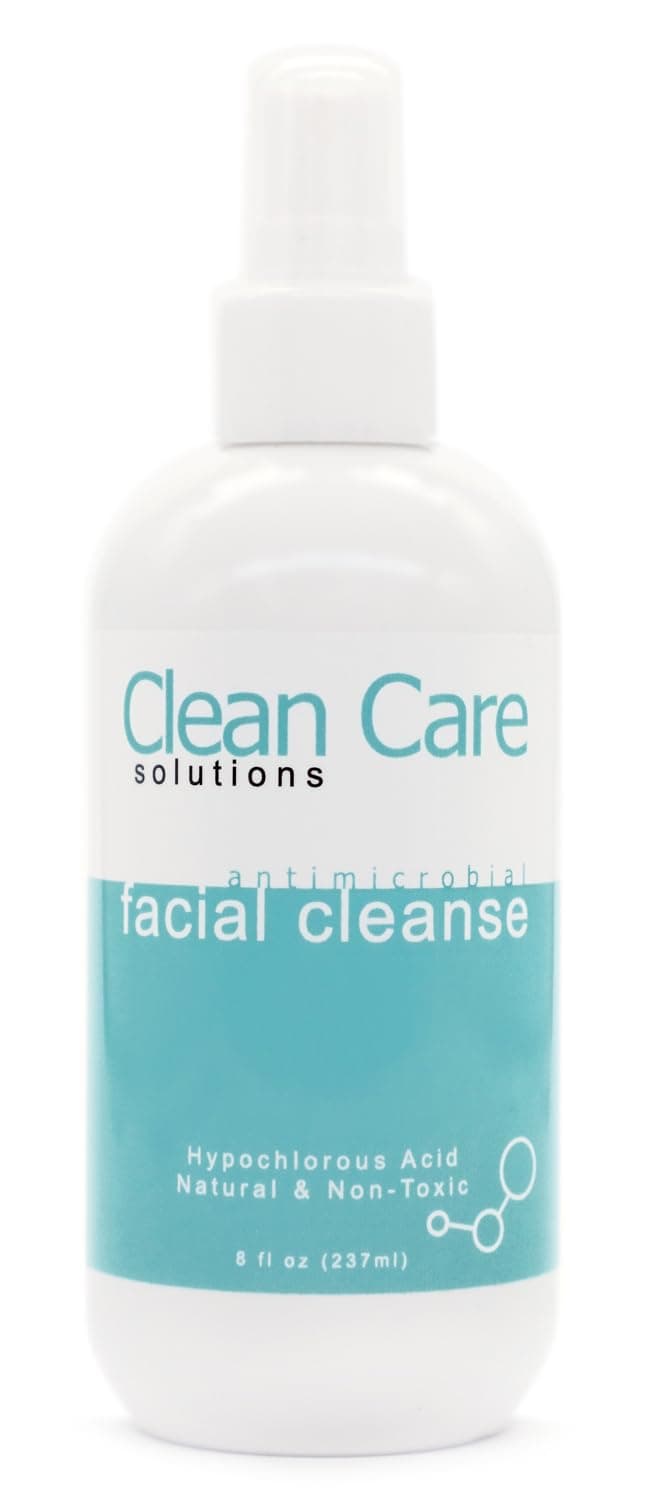 Hypochlorous Acid Facial Cleanse Spray - Antibacterial Face Spray for Natural Acne Treatment - Refreshes, Soothes Irritation, Hydrates Skin - 8oz