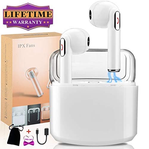 Wireless Earbuds, Bluetooth Earbuds 5.0 with Mic, True Wireless Bluetooth Earphones Stereo with 2200mAh Charging Case for Running Mini Earbuds Bass In-Ear Earbuds Compatible IOS Android Cell Phone