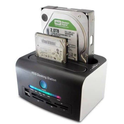 2.5 3.5in Dual SATA USB 2.0 USB 3.0 OTB/OTC 5 in 1 Card Reader HDD Docking Station