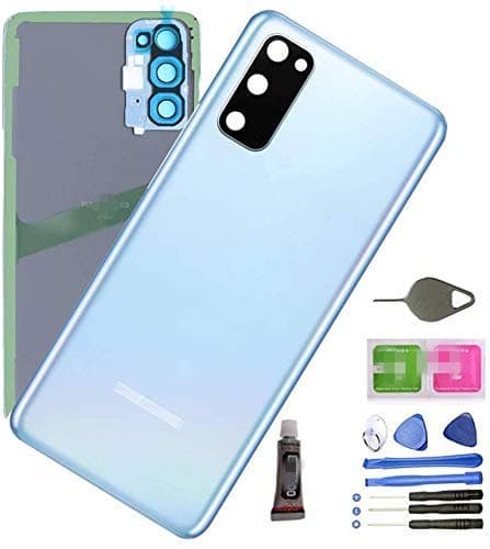 Galaxy S20 Back Glass Replacement Back Cover Glass Housing Door with Camera Lens and Pre-Installed Tape for Samsung Galaxy S20 with Tools (Cloud Blue)