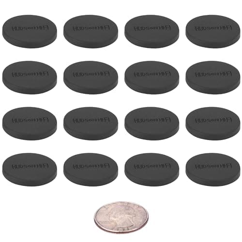 Speaker Isolation Feet – 16-Pack 1" Platinum Silicone Dots by Hudson Hi-Fi – Non-Adhesive, Non-Skid Anti-Vibration Pads for Turntables, Subwoofers, Audio Equipment – 20 Duro
