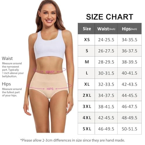 wirarpa Women's Underpants High Waist Cotton Elastic Panties Postpartum Shorts Pack of 5
