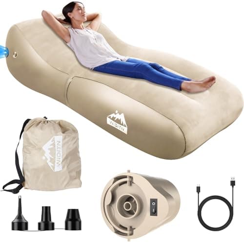 Widitn Luxury Inflatable Lounger Ultra-Wide 35.4 ”, Self Inflatable Couch with Built-in Pump, Comfortable Top Surface Camping Mattress, Portable Blow Up Sofa Air Chair for Home Outdoor Camping