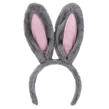 Bunny Ears Headband GREY & Rabbit TAIL Rabbit Ears Easter Costume Dressing Up