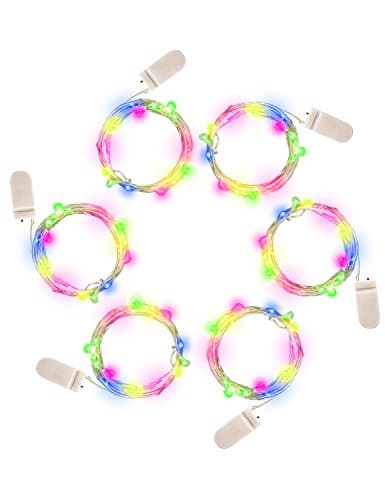 illumiForce LED Starry String Lights, Battery Operated Fairy Lights, 6.5ft 20LEDs, Decorations for Bedroom Patio Garden Birthday Party Wedding Christmas DIY Crafing Home Decor, Multi-Color 6 Sets