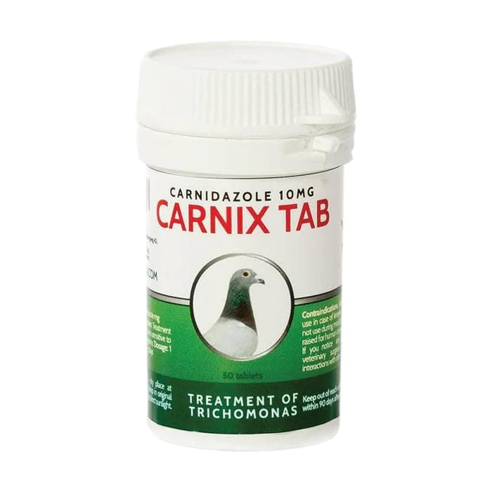 Cest Pharma Carnix 50 Tabs - Carnidazole Treatment for Birds CEST PHARMA Most Effective Canker (TRICHOMONIASIS) Treatment Pill to USE ON Young Birds and Birds in Competition