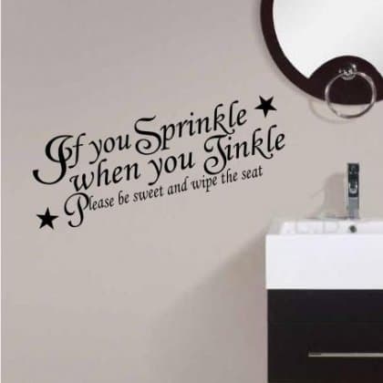 Sticker BayIf You Sprinkle When You Tinkle Bathroom Funny Wall Sticker - Black