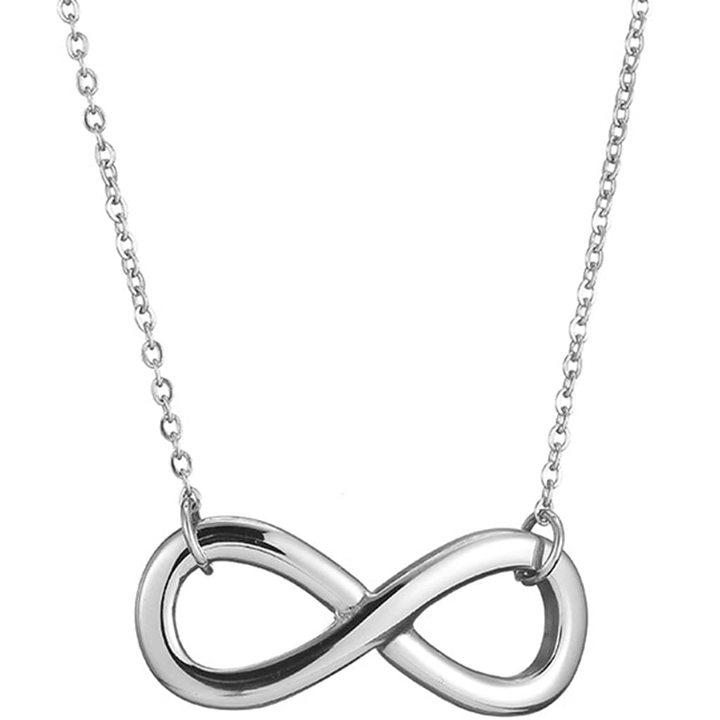 Stainless Steel Infinity Style Charm Promise Statement Classic Plain Collar Necklace