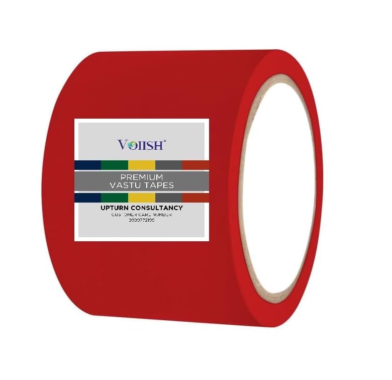 Tape for Vastu Dosh Remedy/Heavy Duty Vinyl Tape, Vastu Correction for Bathroom and Entrance (Size:- 4 Inches, Length: 22 Meters) (Red_Pack of 1)