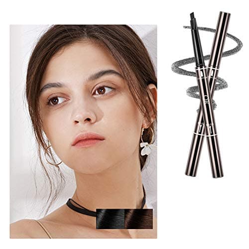 3D Eyebrow Pencil, Extra Long Thick Long Lasting Eyebrow Pencil Brow with Brush for Girls 2 PACK(Black