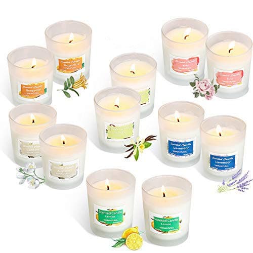 Scented Candles 12 Pack Gift Set, Aromatherapy Set of Fragrance Soy Wax, 12-15 Hours Burn Time Per Cup, 12 x 2 Oz for Stress Relief, Mother's Day Father's Day Hostess Gift Set