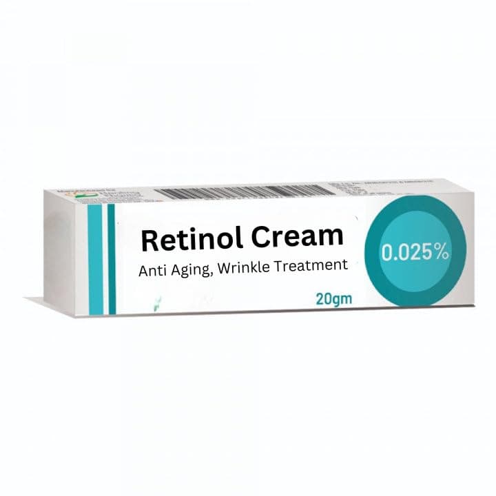 Retinol 0.025 Cream Vitamin A Repairs Fine Lines & Wrinkles, Scar Treatment, Age and Sun Spots, Anti-Aging Formula, 20g