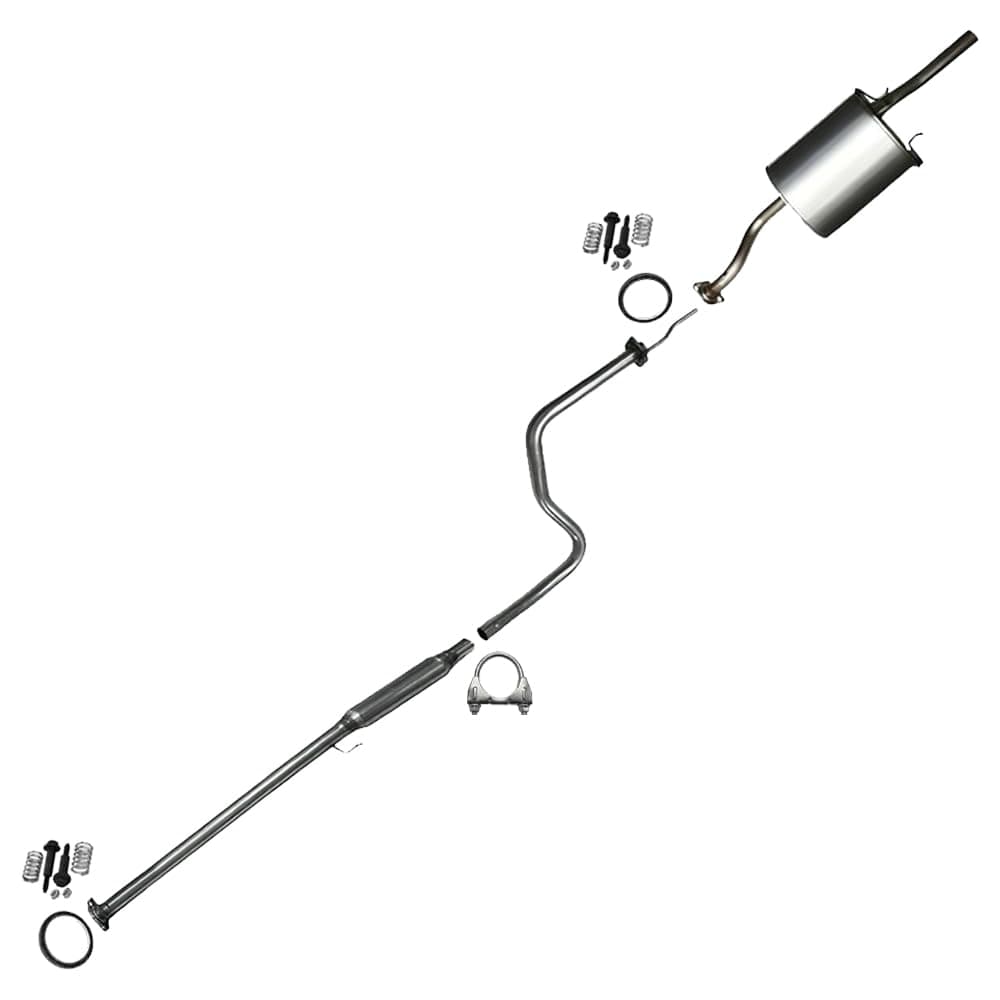 Stainless Steel Resonator Muffler System Kit compatible with: Honda Civic DX 1999-2000 1.6L - Include Gasket and Clamp