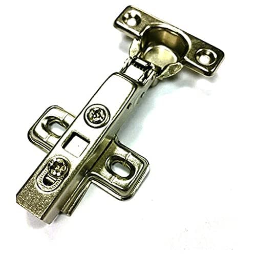 Merriway BH06008 (2 Pcs) Soft Closing Clip-On Kitchen Cabinet Wardrobe Hinges, Zinc Plated, Full Overlay 26mm 95 Degree - Pack of 2 Pieces, Silver