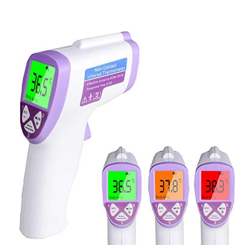 Non-Contact Infrared Thermometer,Quick 1 Sec Reading for Body, Surface and Room Forehead Thermometer for Baby, Kids and Adults (Batteries Included）