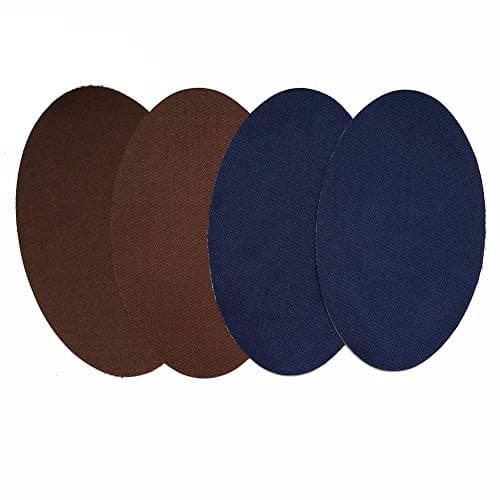 Czorange Iron On Patches Repair Patches for Clothing Navy and Brown 4 Pack
