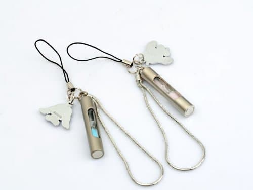 Sellingpillar 2PCS Lovely Couples Hourglass Sand Timer Keychain Phone Decoration Hang Rope