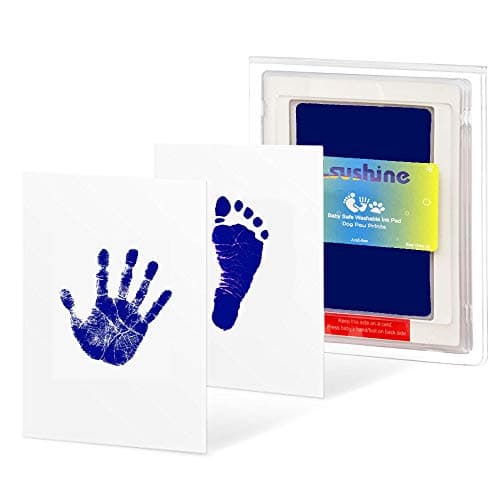Ink Pad for Baby Footprint, Baby Handprint, Paw Print Pad, Create Impressive Keepsake Stamp, Safe for Babies, Doesn’t Touch Skin, Perfect Baby Shower Registry Gift for Boys and Girl (Blue)
