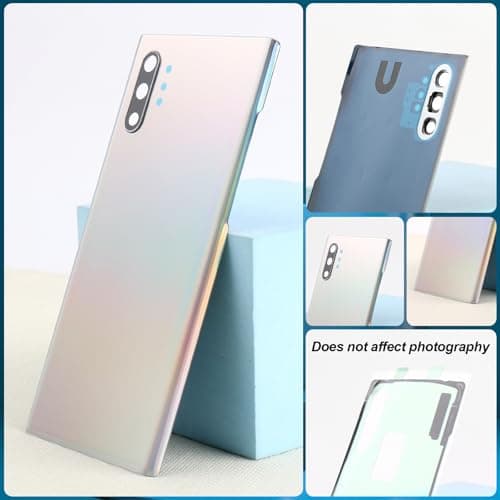 for Samsung Galaxy Note 10 Plus Back Glass Replacement for Samsung Note 10 Plus+ Rear Glass Replacement Battery Cover Housing Door Accessories Parts with Repair Tools (Aura Glow)